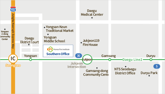 Division of the South : Southern Office(Daegu) map