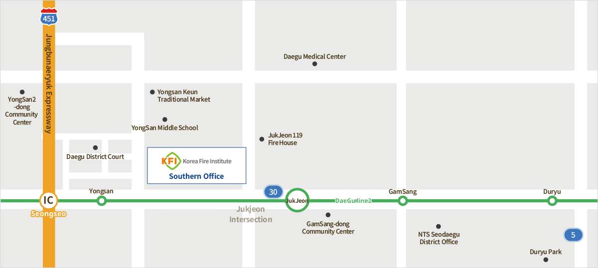 Division of the South : Southern Office(Daegu) map