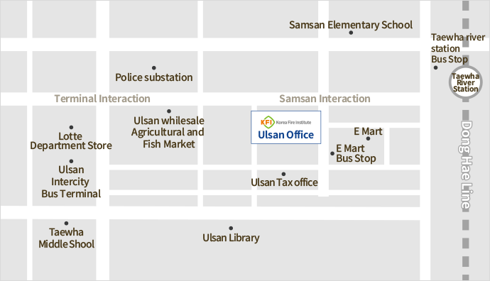 Division of the South : Ulsan Office map